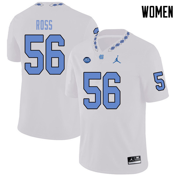 Jordan Brand Women #56 Billy Ross North Carolina Tar Heels College Football Jerseys Sale-White